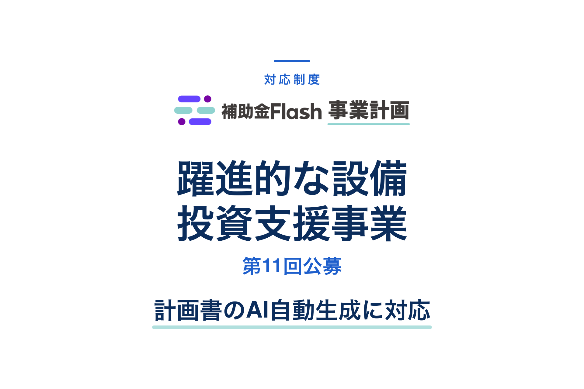 躍進的な事業推進のための設備投資支援事業 第11回公募に対応