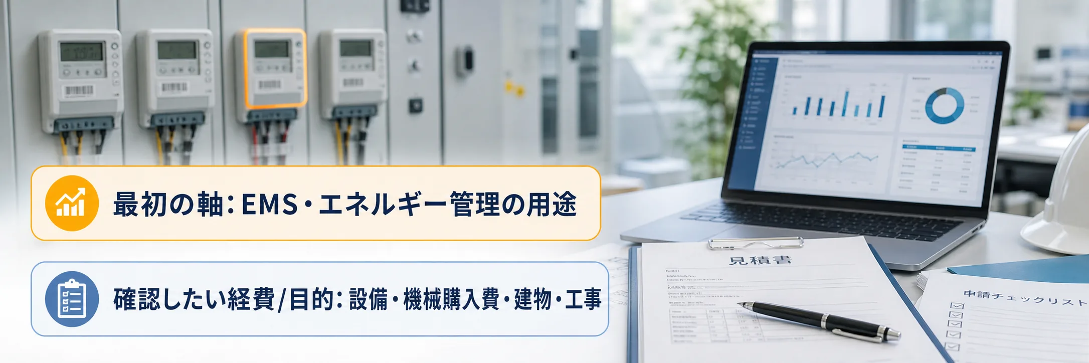 EMS・エネルギー管理の補助金の対象者・対象経費・注意点の早わかり図