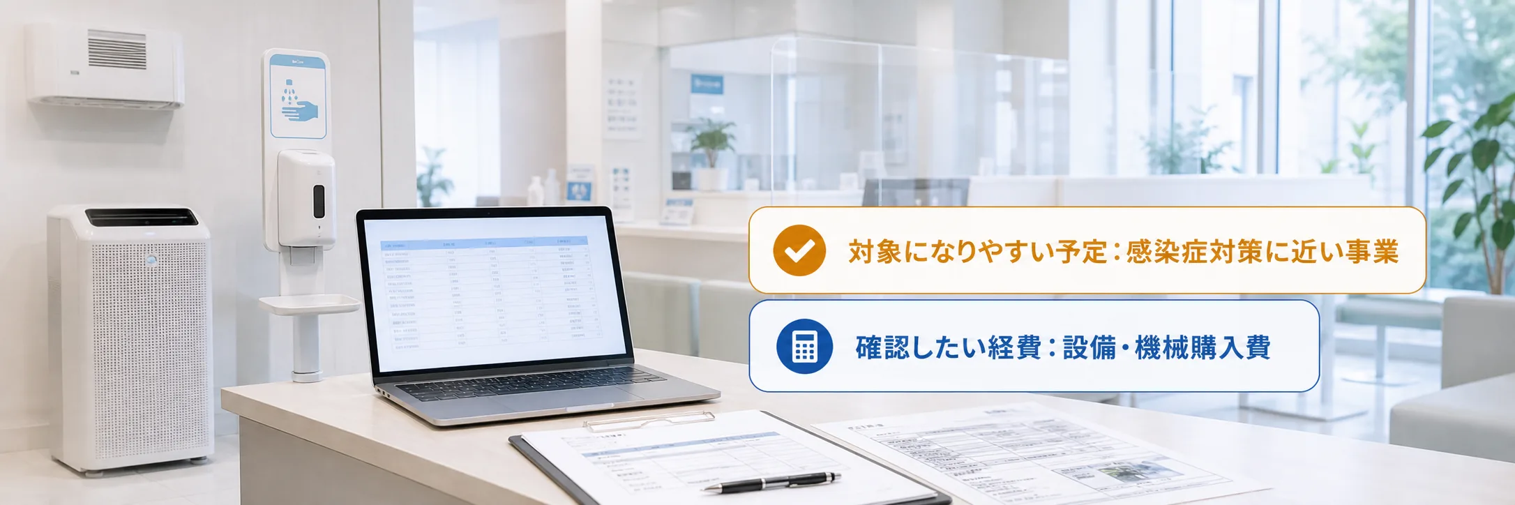 感染症対策の補助金の対象者・対象経費・注意点の早わかり図
