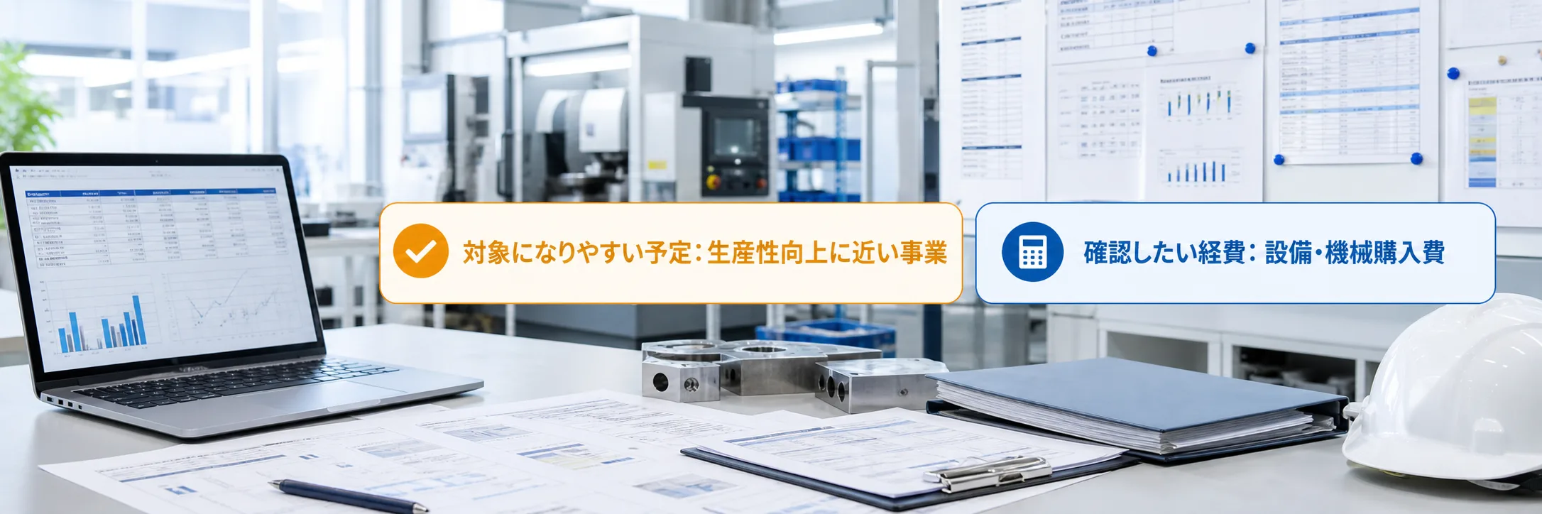生産性向上の補助金の対象者・対象経費・注意点の早わかり図