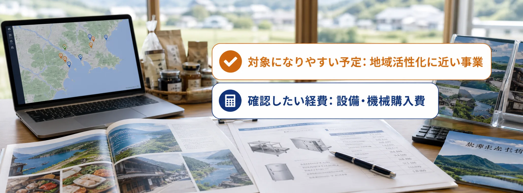 地域活性化の補助金の対象者・対象経費・注意点の早わかり図