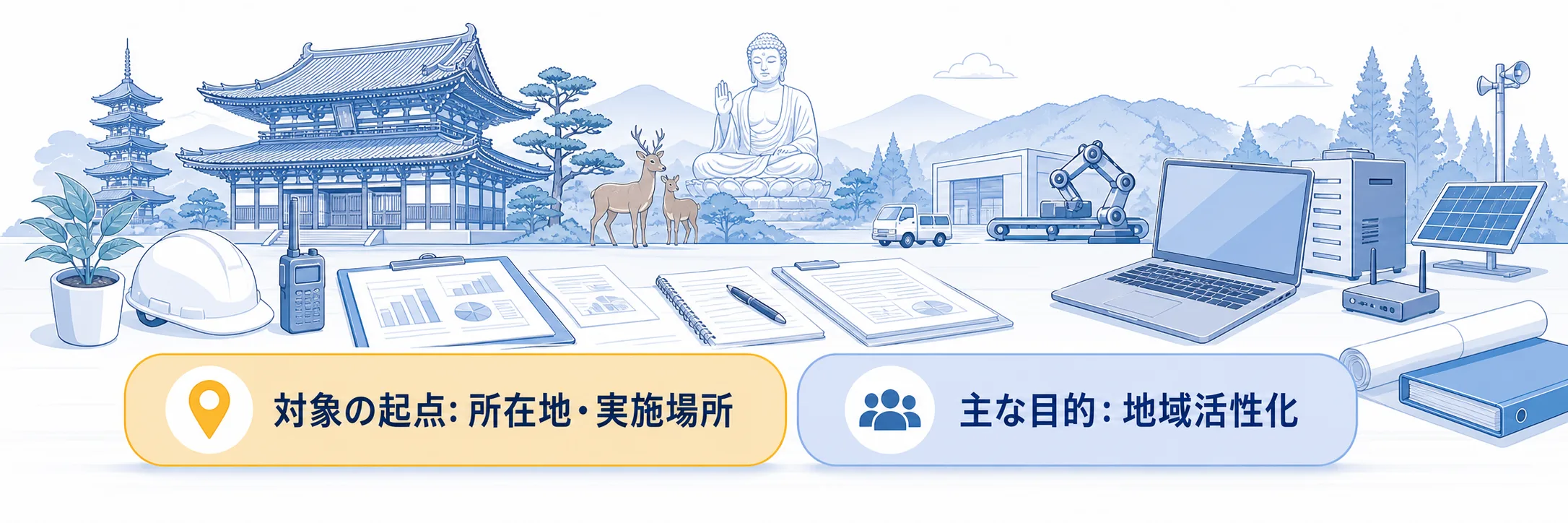 奈良県の補助金の対象者・対象経費・注意点の早わかり図