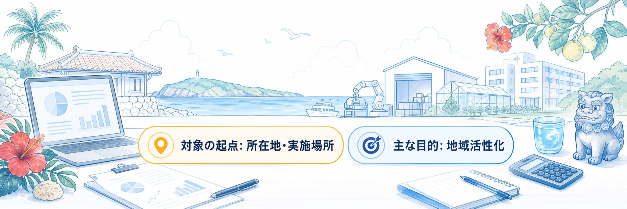 沖縄県の補助金の対象者・対象経費・注意点の早わかり図