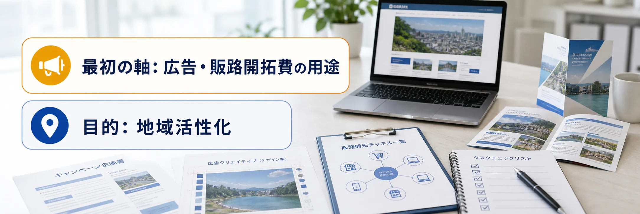広告・販路開拓費の補助金の対象者・対象経費・注意点の早わかり図