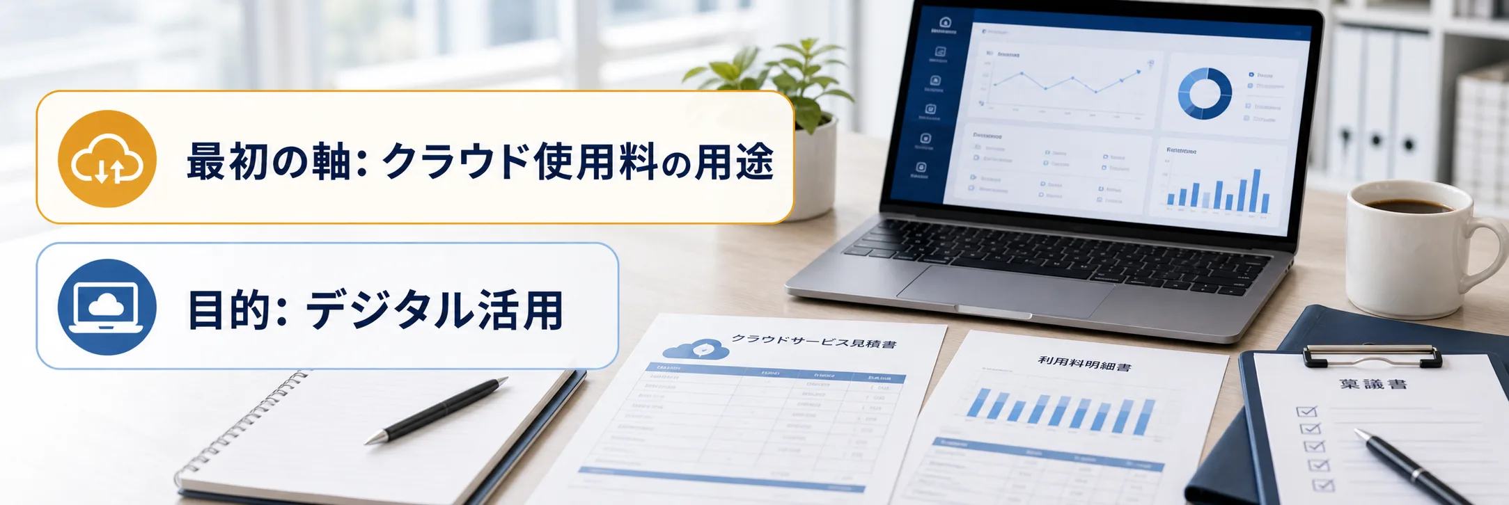 クラウド使用料の補助金の対象者・対象経費・注意点の早わかり図