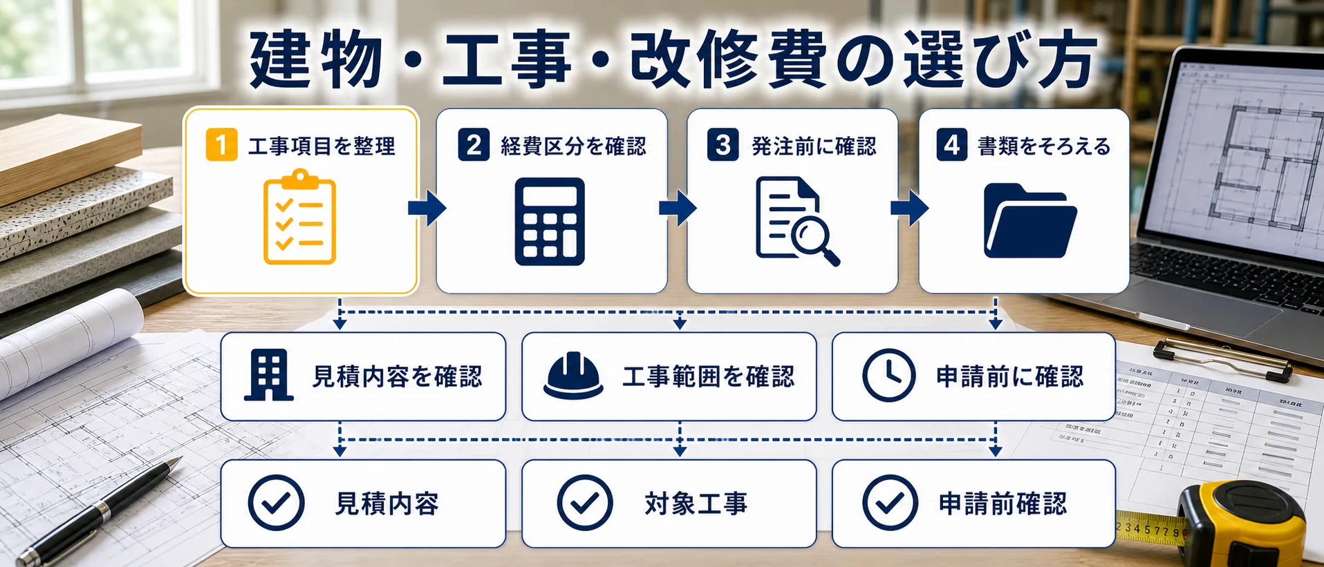 建物・工事・改修費の補助金を目的別に選ぶ判断フロー