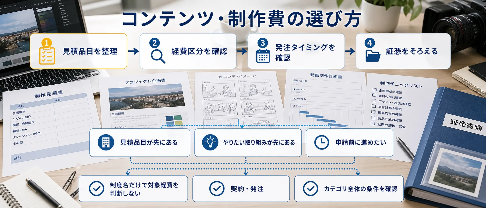 コンテンツ・制作費の補助金を目的別に選ぶ判断フロー