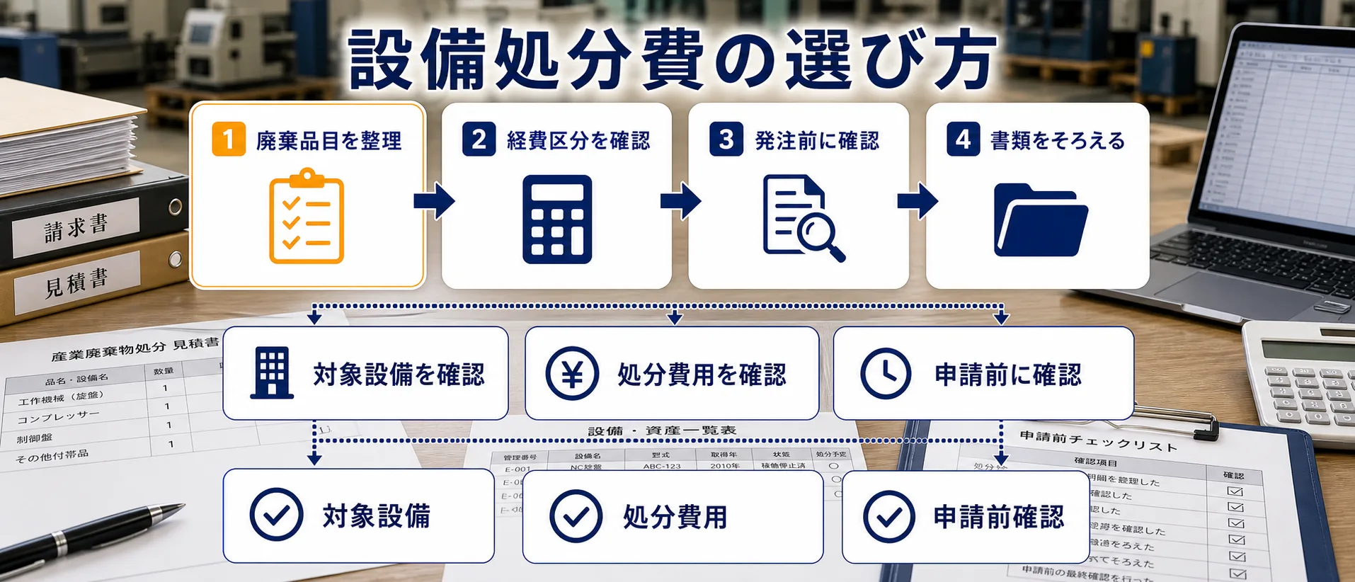 設備処分費の補助金を目的別に選ぶ判断フロー