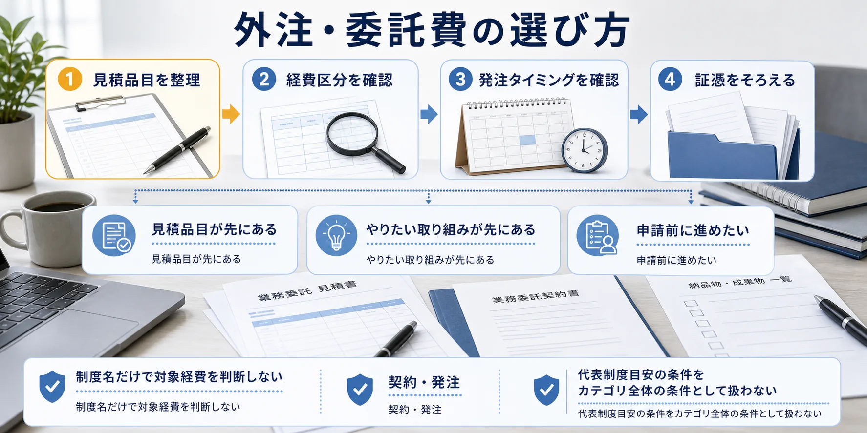 外注・委託費の補助金を目的別に選ぶ判断フロー