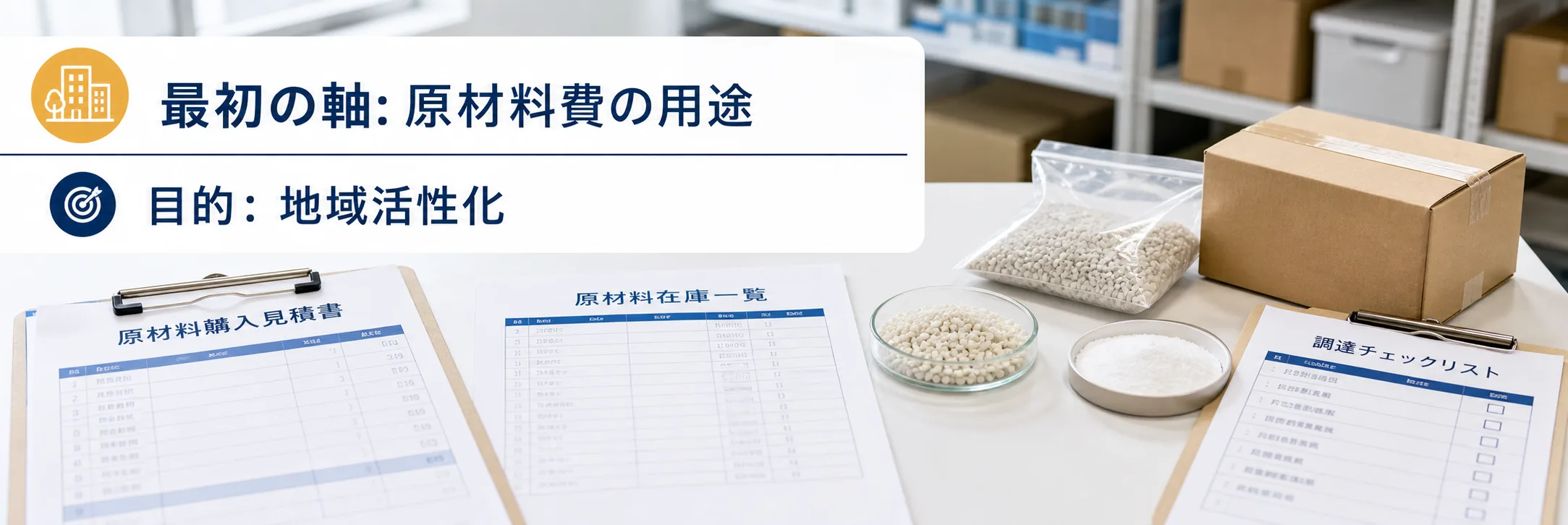 原材料費の補助金の対象者・対象経費・注意点の早わかり図