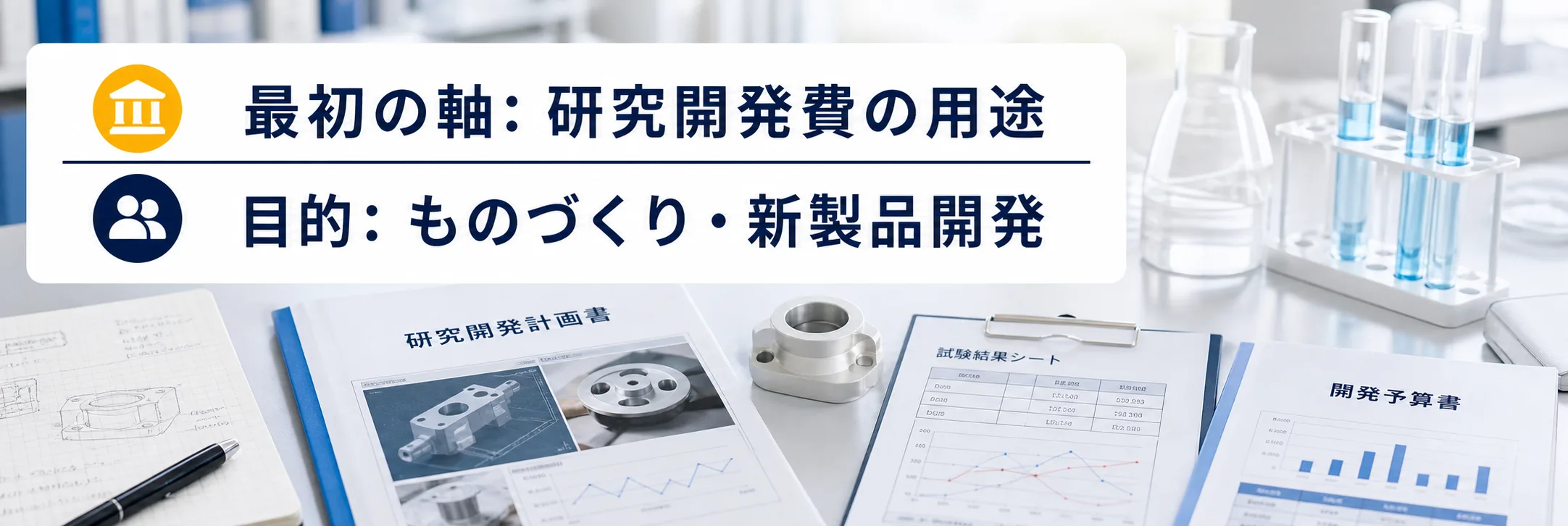 研究開発費の補助金の対象者・対象経費・注意点の早わかり図