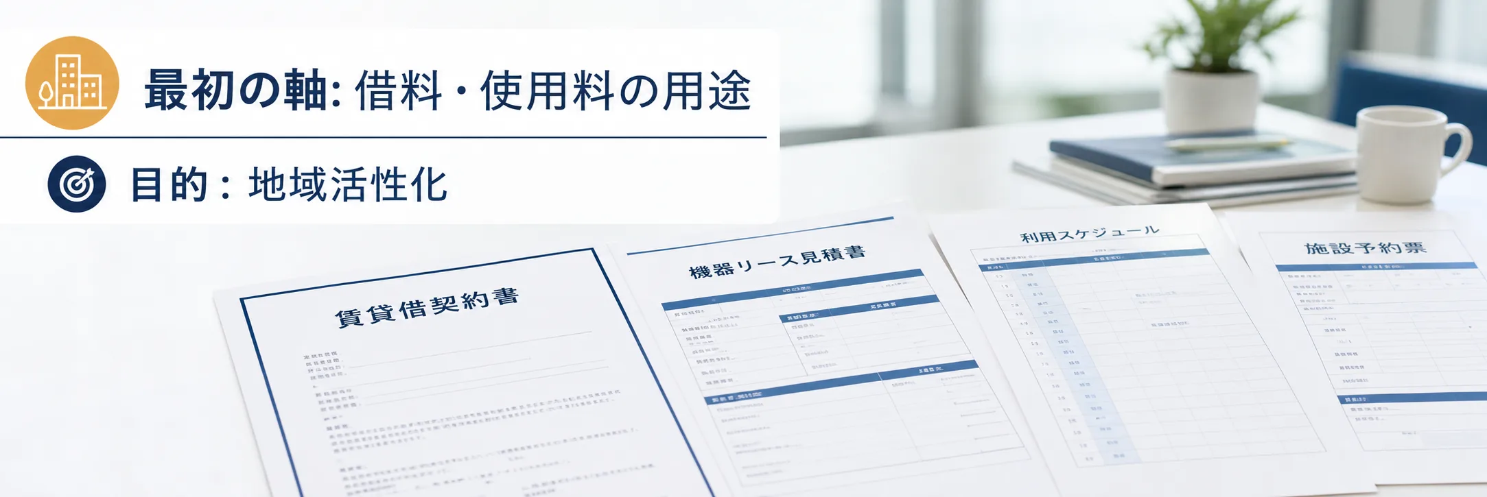 借料・使用料の補助金の対象者・対象経費・注意点の早わかり図