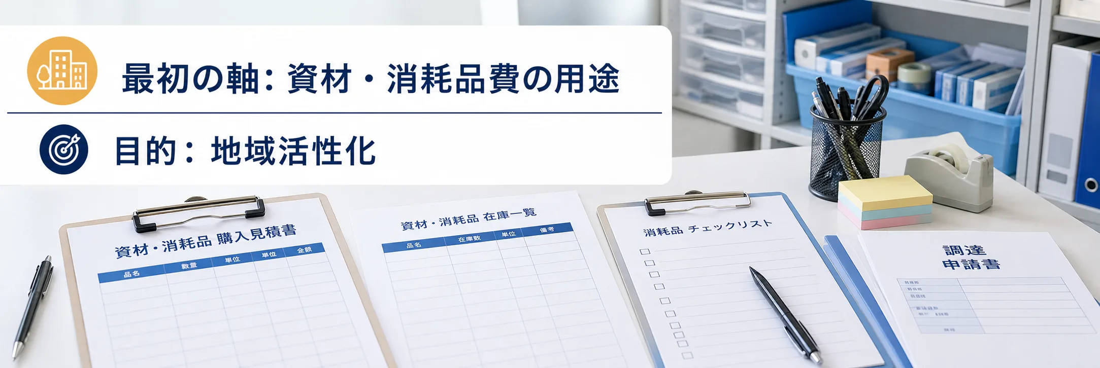 資材・消耗品費の補助金の対象者・対象経費・注意点の早わかり図