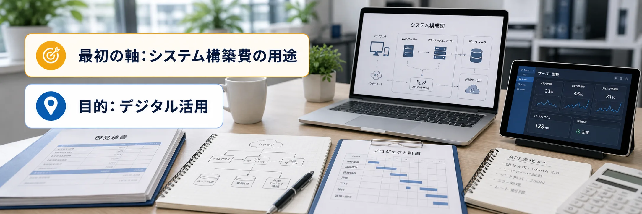 システム構築費の補助金の対象者・対象経費・注意点の早わかり図
