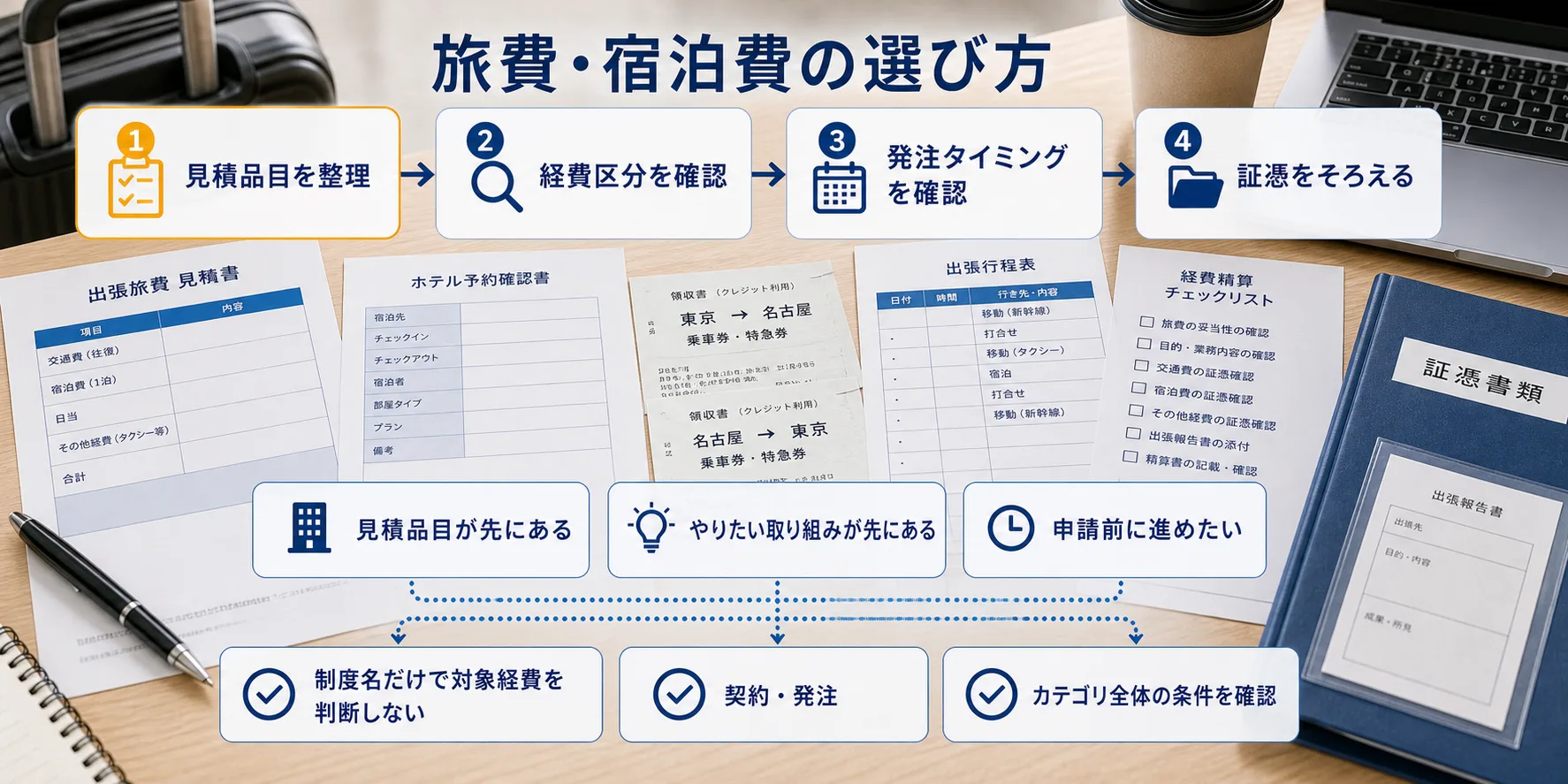 旅費・宿泊費の補助金を目的別に選ぶ判断フロー
